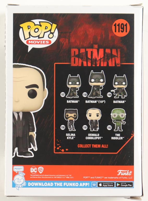 Colin Farrell Signed "The Batman" #1191 Oswald Cobblepot Funko Pop! Vinyl Figure (ACOA) at PristineAuction.com Colin Farrell Signed "The Batman" #1191 Oswald Cobblepot Funko Pop! Vinyl Figure (ACOA) at PristineAuction.com