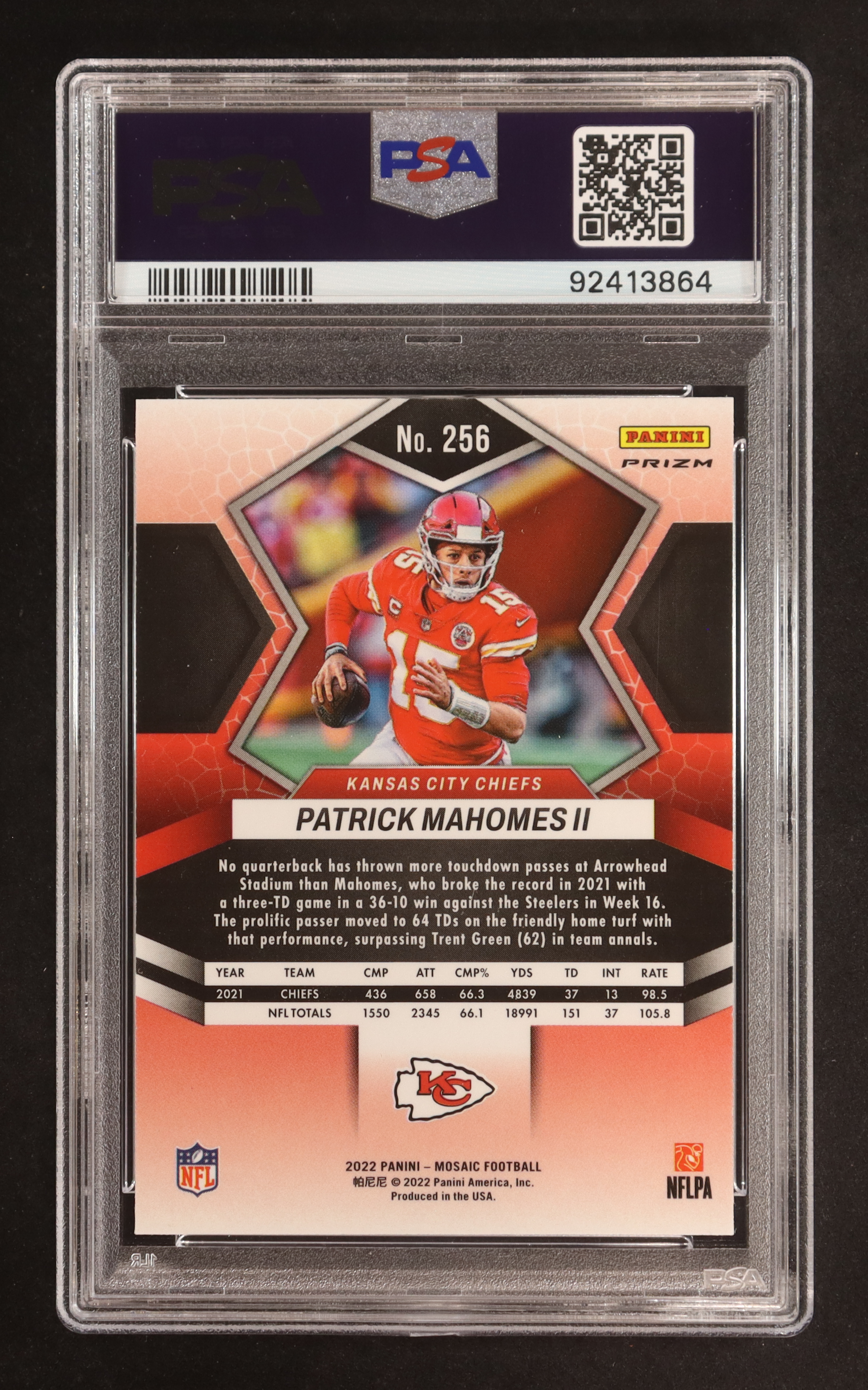 Patrick Mahomes II 2022 Panini Mosaic Mosaic Camo Pink #256 NP (PSA 10) at PristineAuction.com Patrick Mahomes II 2022 Panini Mosaic Mosaic Camo Pink #256 NP (PSA 10) at PristineAuction.com