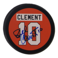 Bill Clement Signed Flyers Logo Hockey Puck (JSA) at PristineAuction.com