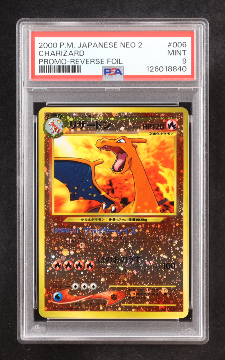 Charizard 2000 Pokemon Neo 2 Promos Japanese #6 Reverse Holo (PSA 9) at PristineAuction.com Charizard 2000 Pokemon Neo 2 Promos Japanese #6 Reverse Holo (PSA 9) at PristineAuction.com