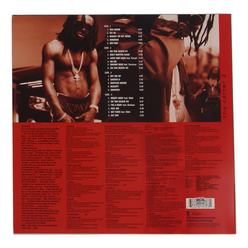 Lil Wayne Signed "Tha Carter II" Vinyl Record Album Inscribed "Thank You" (PSA) at PristineAuction.com Lil Wayne Signed "Tha Carter II" Vinyl Record Album Inscribed "Thank You" (PSA) at PristineAuction.com