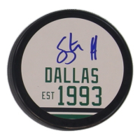 Stu Barnes Signed Stars Logo Hockey Puck (JSA) at PristineAuction.com