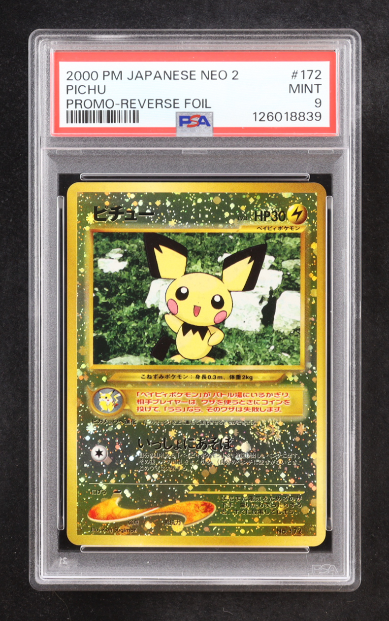 Pichu 2000 Pokemon Neo 2 Promos Japanese #6 Reverse Holo (PSA 9) at PristineAuction.com Pichu 2000 Pokemon Neo 2 Promos Japanese #6 Reverse Holo (PSA 9) at PristineAuction.com