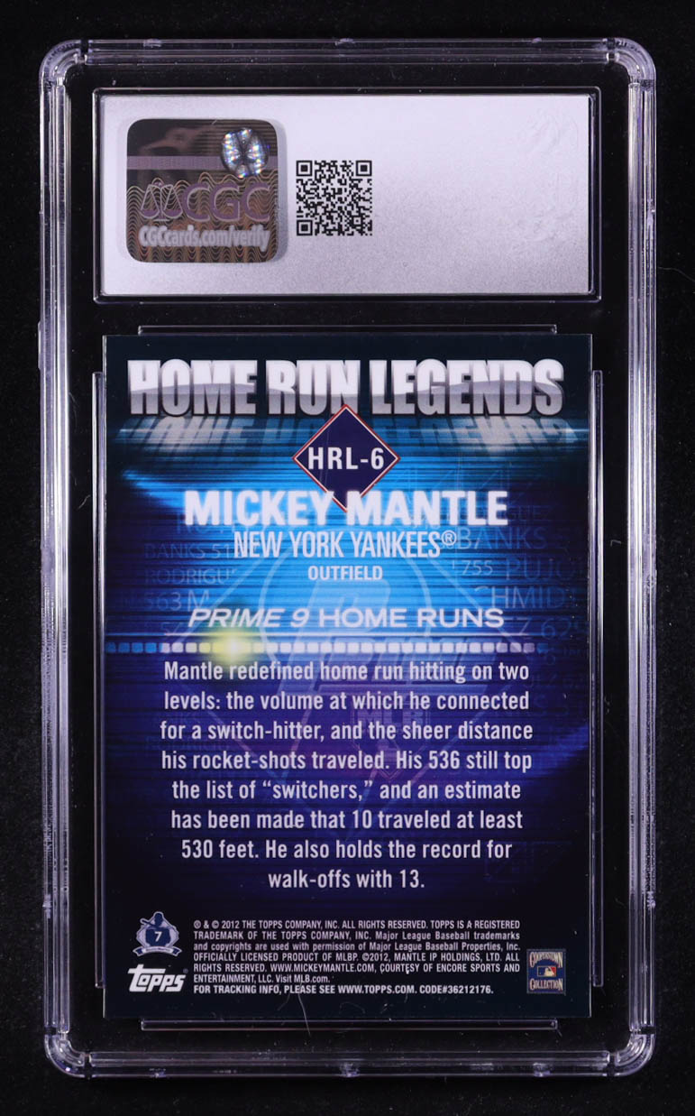 Mickey Mantle 2012 Topps Prime 9 Home Run Legends #HRL-6 (CGC 10) at PristineAuction.com Mickey Mantle 2012 Topps Prime 9 Home Run Legends #HRL-6 (CGC 10) at PristineAuction.com
