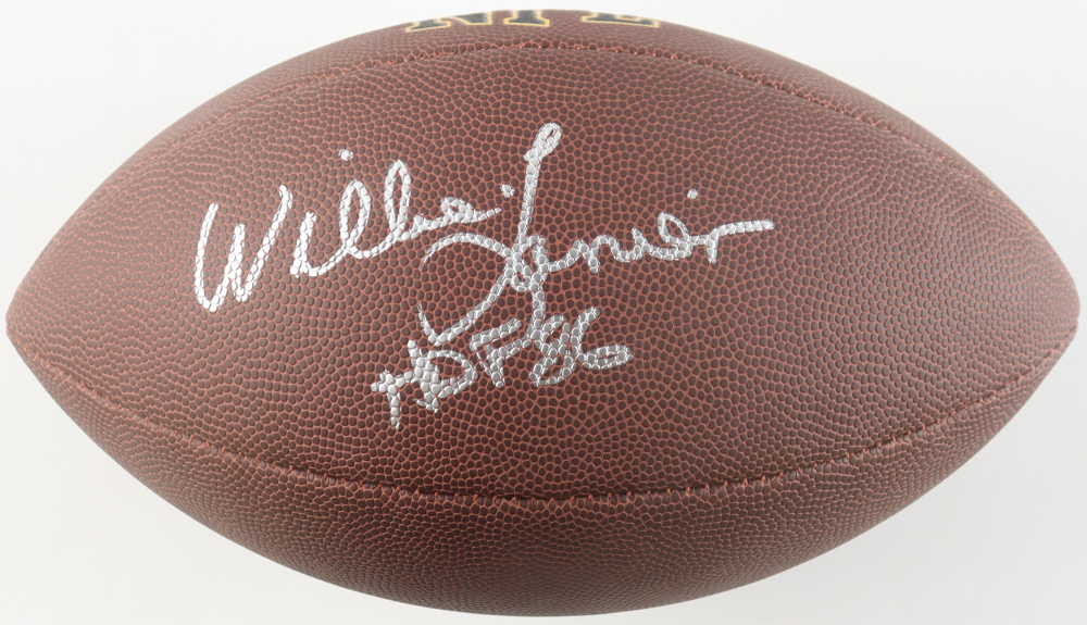 Willie Lanier Signed NFL Football Inscribed "HOF 86" (Schwartz) at PristineAuction.com Willie Lanier Signed NFL Football Inscribed "HOF 86" (Schwartz) at PristineAuction.com