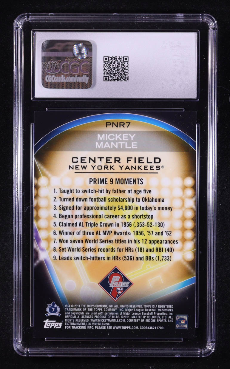 Mickey Mantle 2011 Topps Prime 9 Player Of The Week #PNR7 (CGC 10) at PristineAuction.com Mickey Mantle 2011 Topps Prime 9 Player Of The Week #PNR7 (CGC 10) at PristineAuction.com