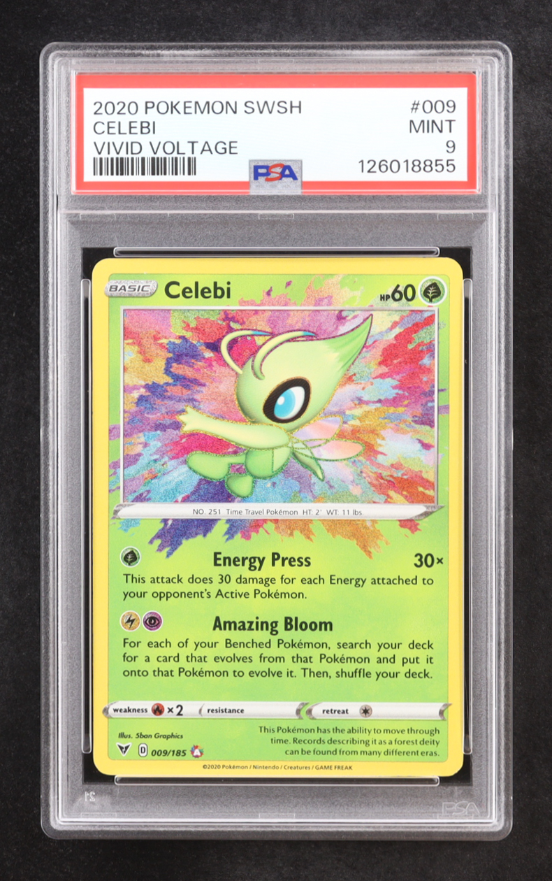 Celebi 2020 Pokemon Sword and Shield Vivid Voltage #009 (PSA 9) at PristineAuction.com Celebi 2020 Pokemon Sword and Shield Vivid Voltage #009 (PSA 9) at PristineAuction.com