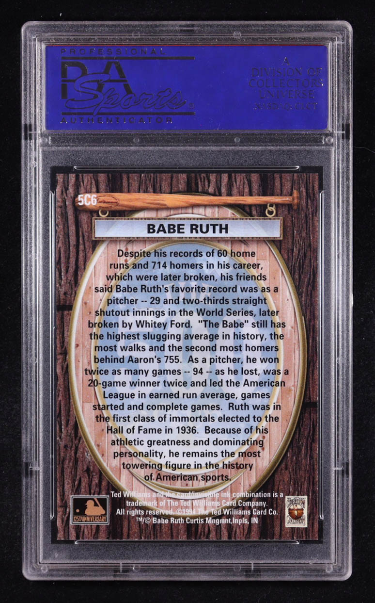 Ted Williams 1994 500 Club Babe Ruth #5C6 (PSA 10) at PristineAuction.com Ted Williams 1994 500 Club Babe Ruth #5C6 (PSA 10) at PristineAuction.com