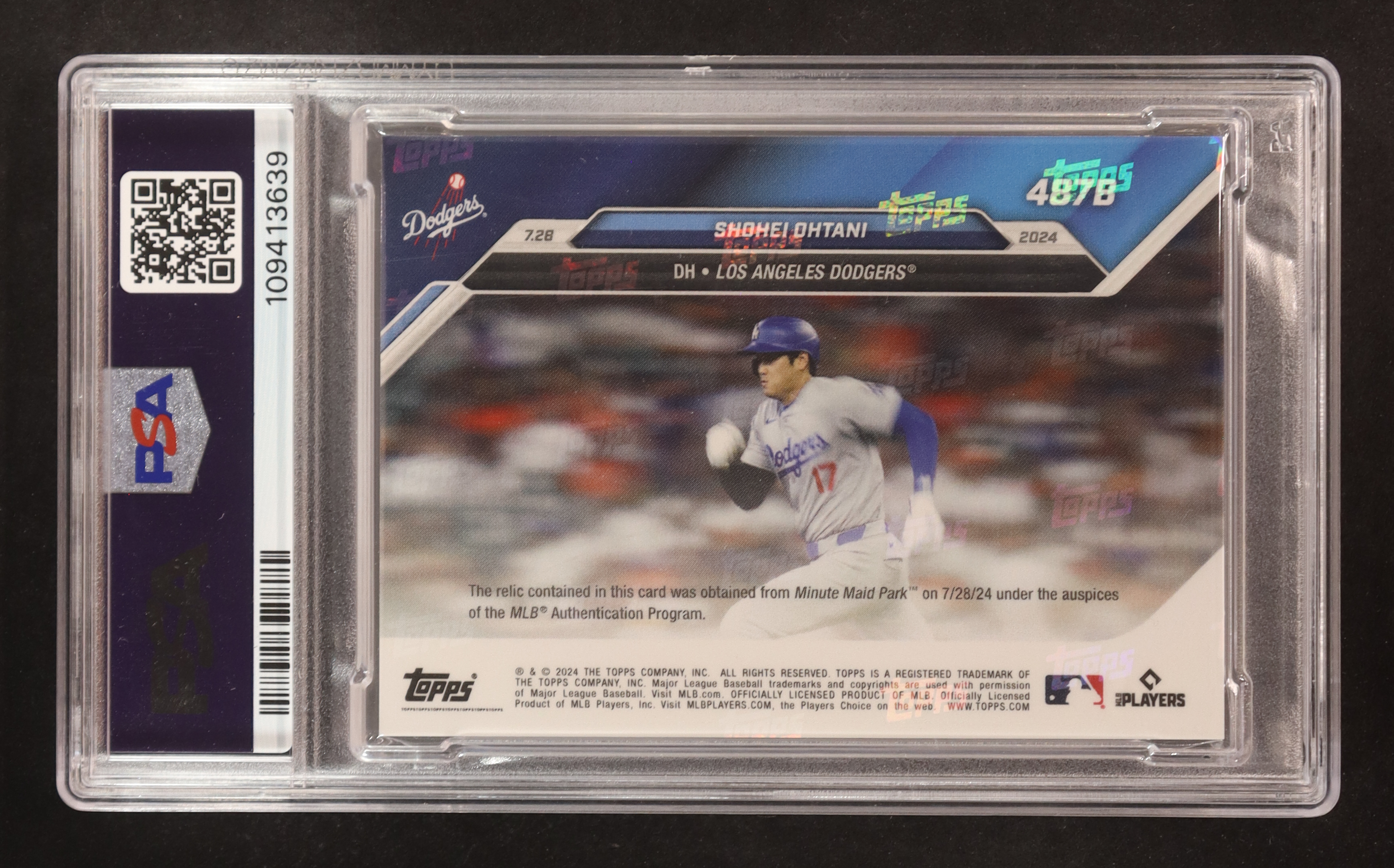 Shohei Ohtani 2024 Topps Now Game-Used Base Relic Black #487B #72/99 (PSA 7) at PristineAuction.com Shohei Ohtani 2024 Topps Now Game-Used Base Relic Black #487B #72/99 (PSA 7) at PristineAuction.com