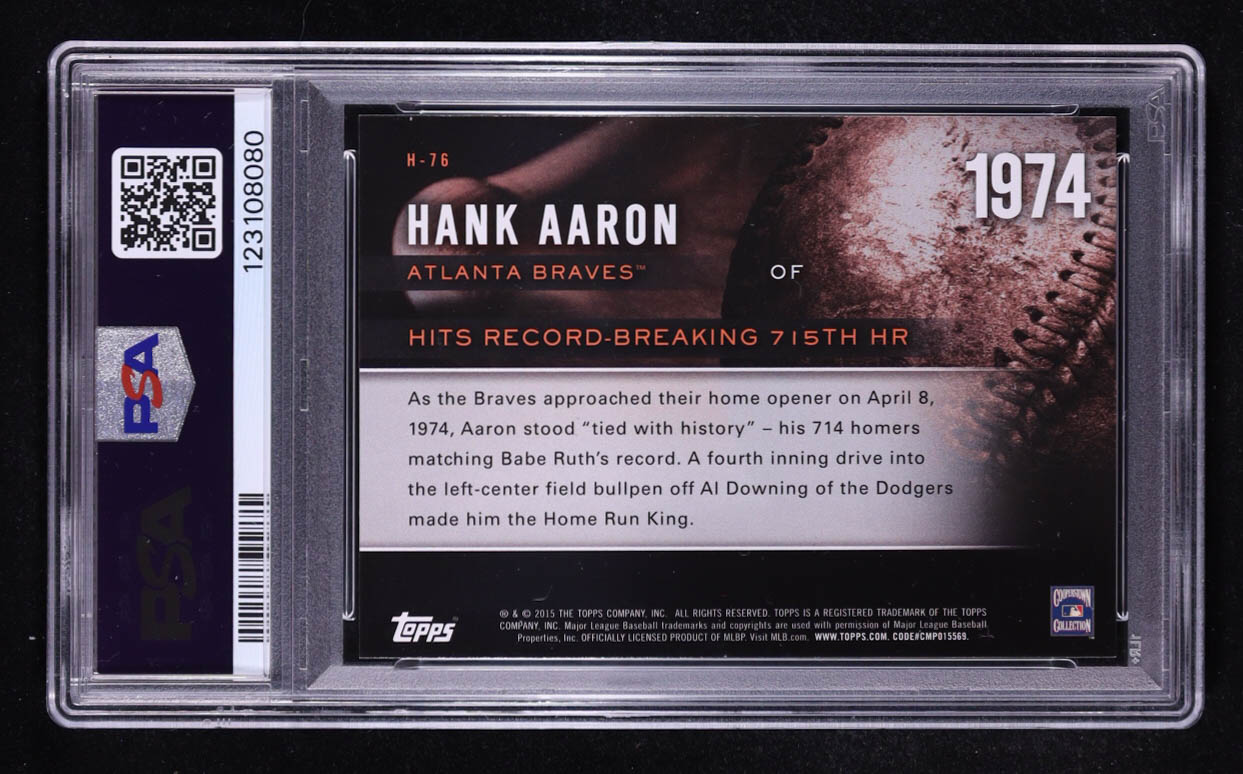 Hank Aaron 2015 Topps Update Highlight Of The Year #H-76 (PSA 9) at PristineAuction.com Hank Aaron 2015 Topps Update Highlight Of The Year #H-76 (PSA 9) at PristineAuction.com