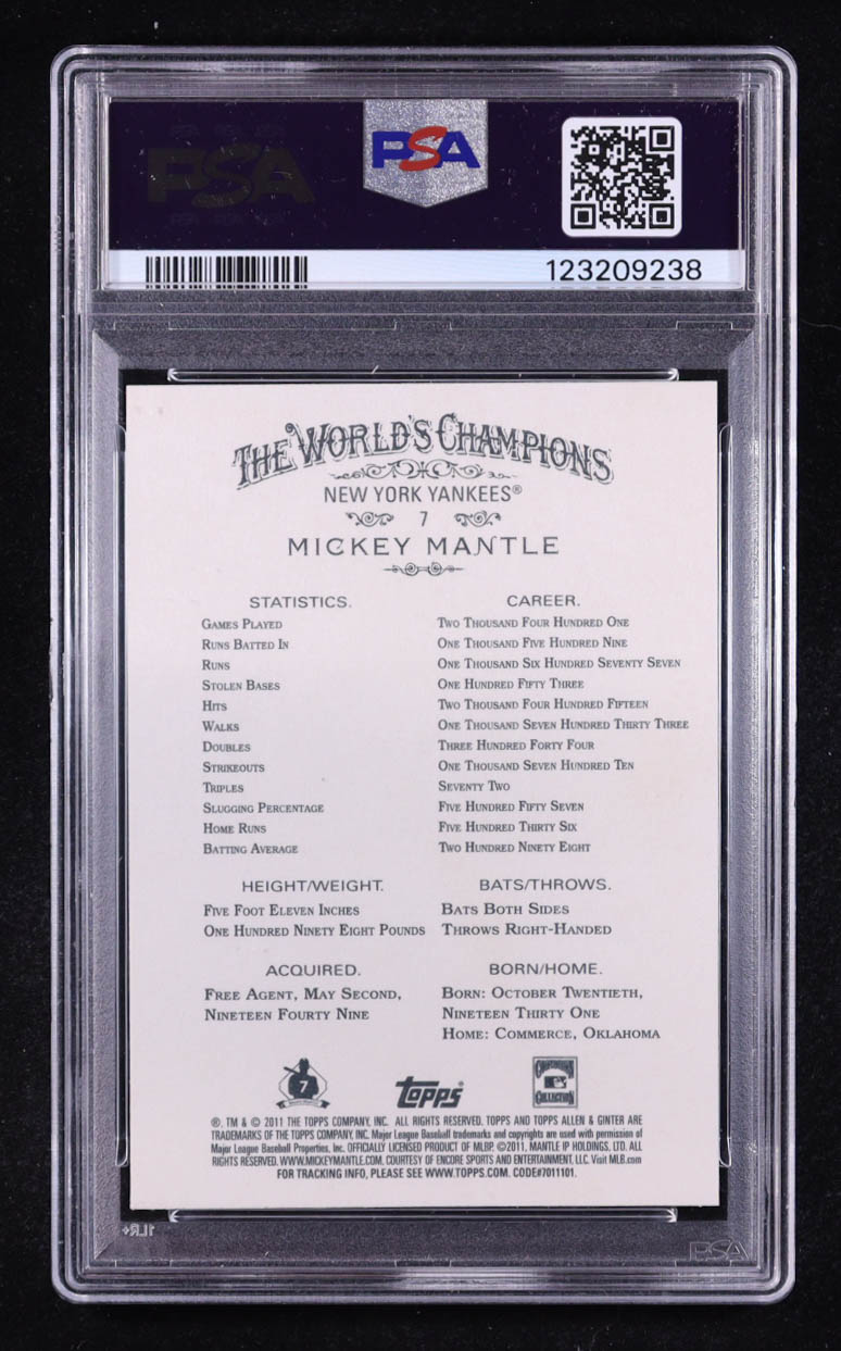 Mickey Mantle 2011 Topps Allen & GInter #7 (PSA 9) at PristineAuction.com Mickey Mantle 2011 Topps Allen & GInter #7 (PSA 9) at PristineAuction.com