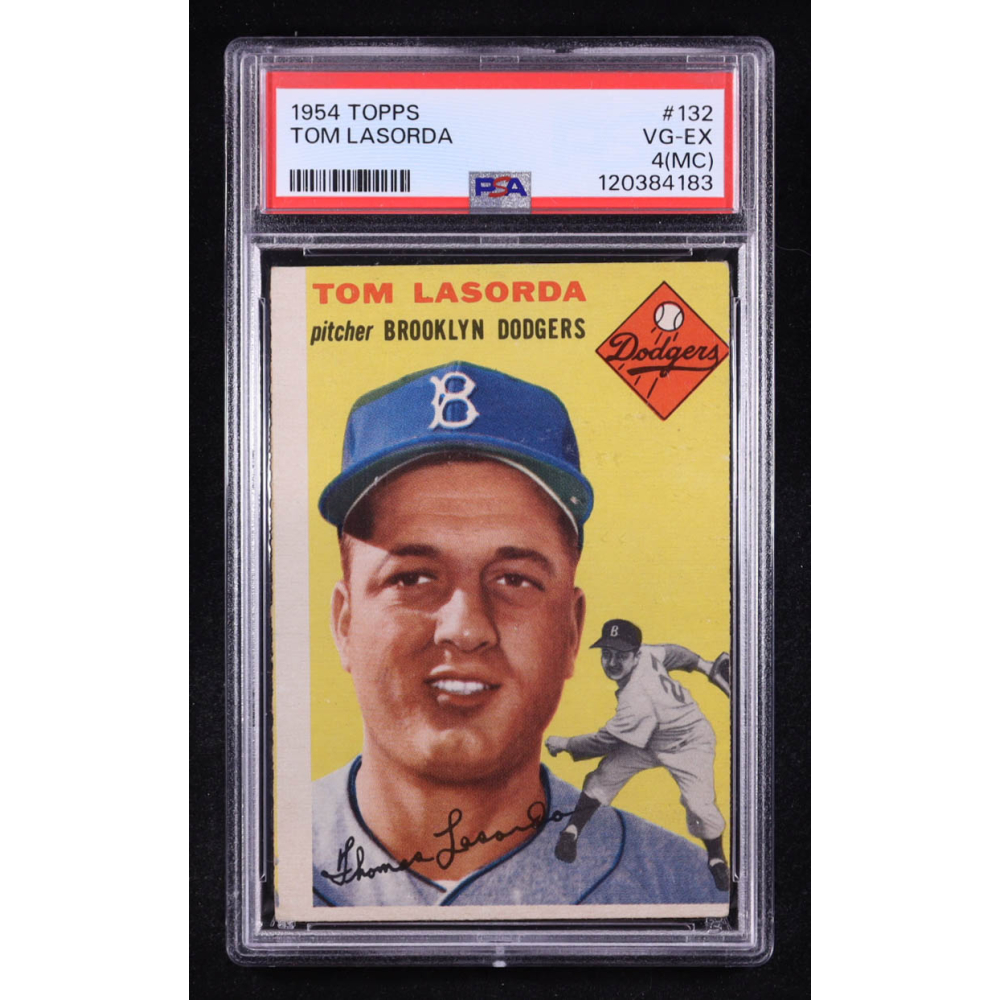 Tom Lasorda 1954 Topps #132 RC (PSA 4) at PristineAuction.com
