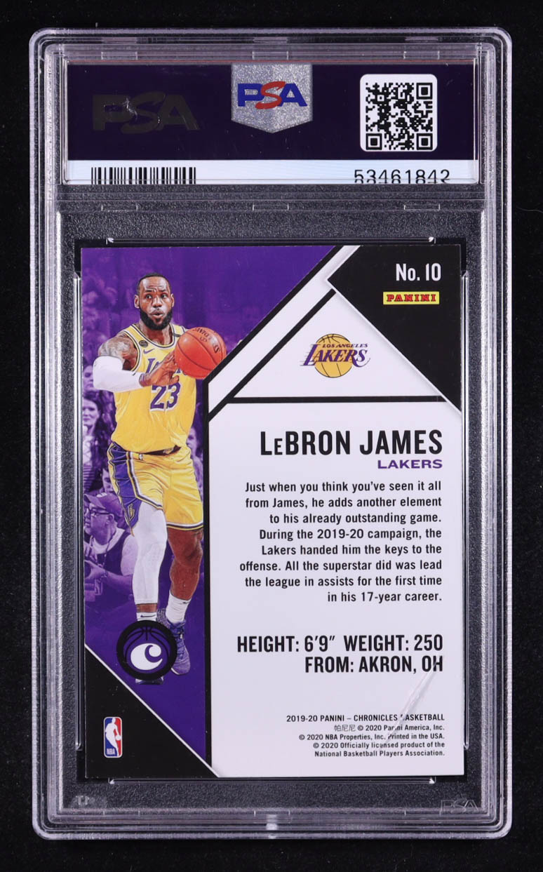 Lebron James 2019 Panini Chronicles Helping Hand In Hollywood #10 (PSA 10) at PristineAuction.com Lebron James 2019 Panini Chronicles Helping Hand In Hollywood #10 (PSA 10) at PristineAuction.com