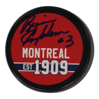 Brian Engblom Signed Canadiens Logo Hockey Puck (JSA) at PristineAuction.com