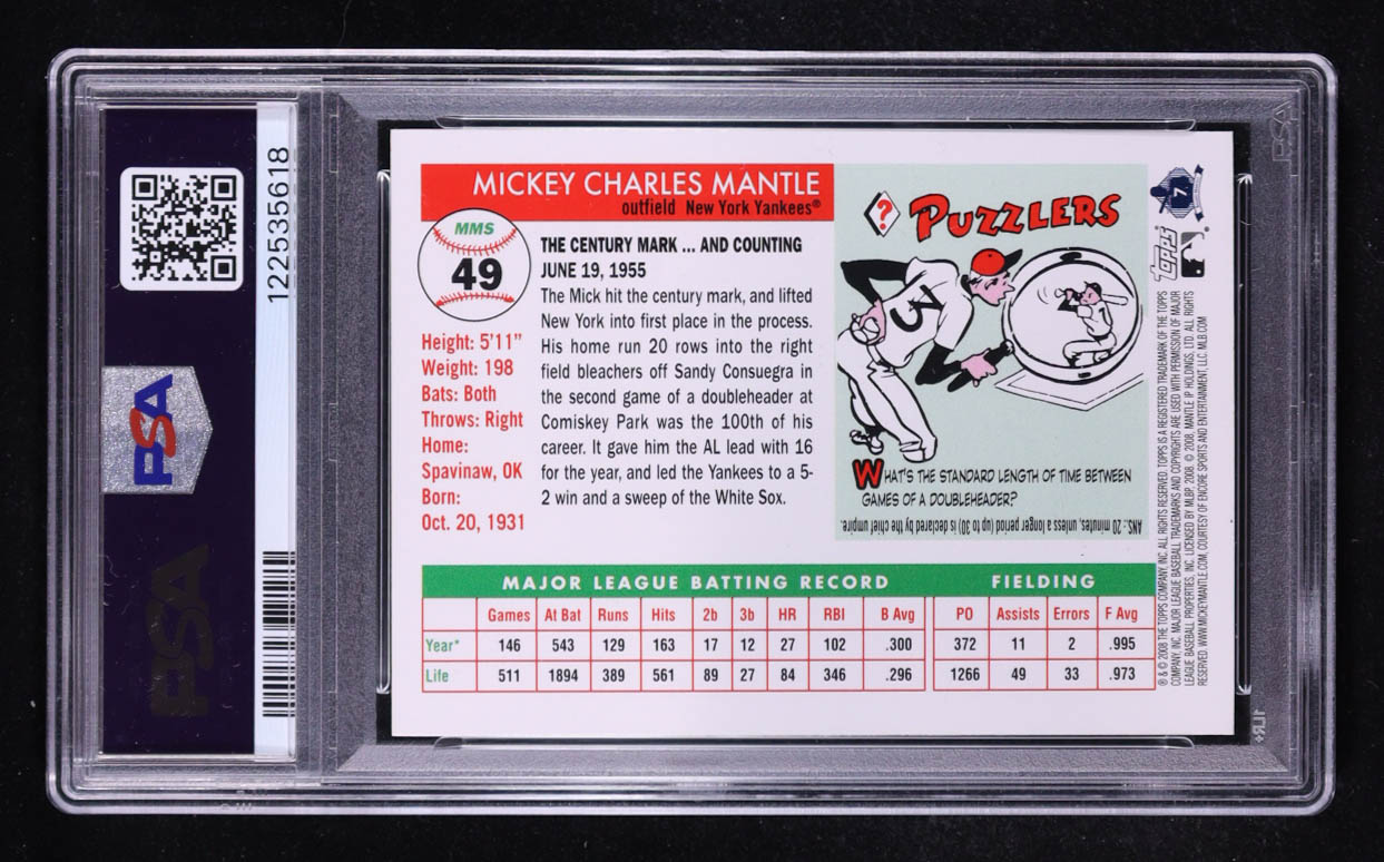 Mickey Mantle 2008 Topps Mantle Story #MMS49 (PSA 10) at PristineAuction.com Mickey Mantle 2008 Topps Mantle Story #MMS49 (PSA 10) at PristineAuction.com