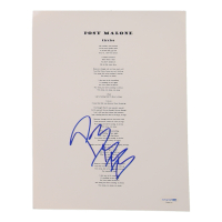 Post Malone Signed "Circles" 8x10 Lyric Sheet (AutographCOA) at PristineAuction.com