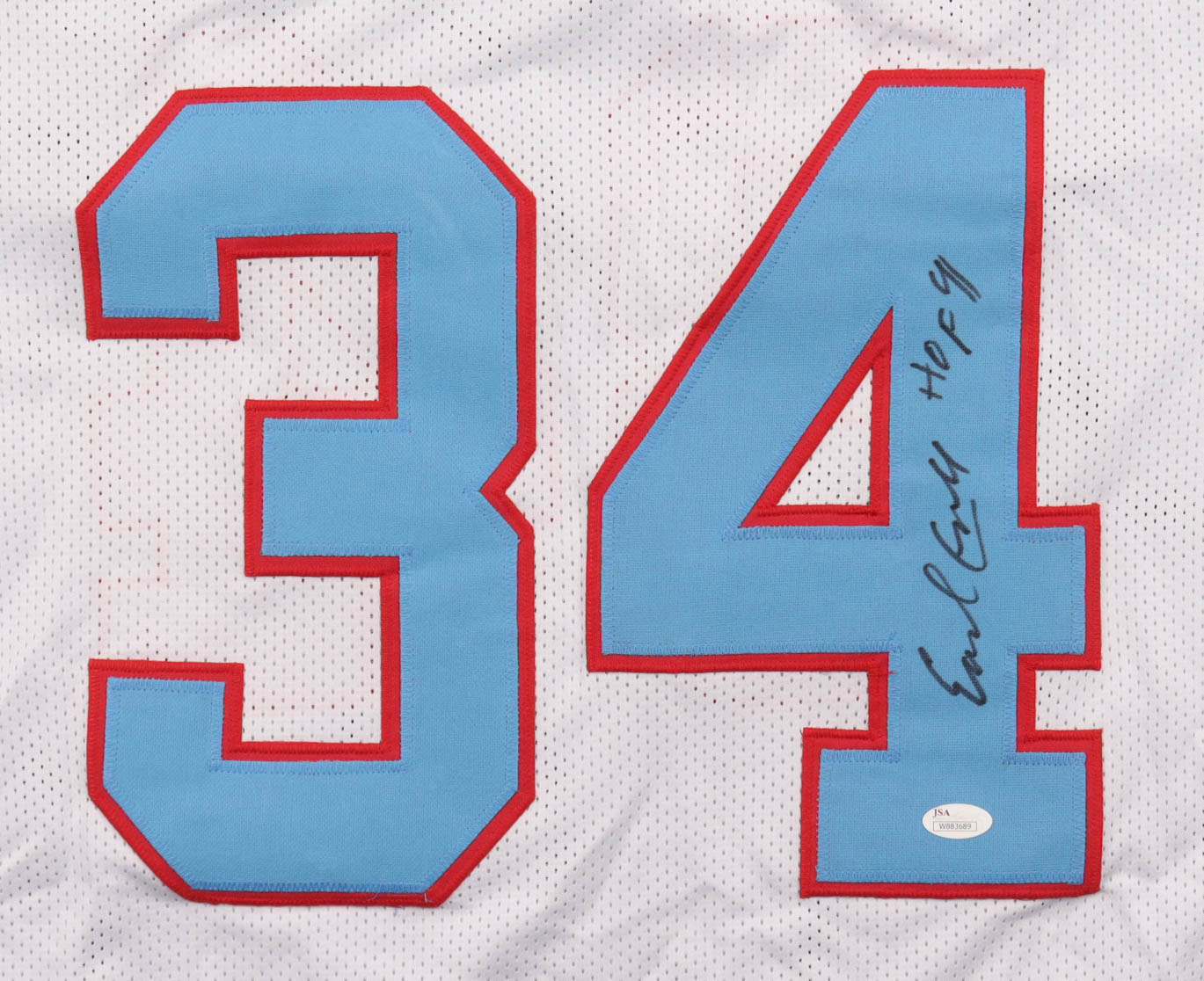 Earl Campbell Signed Jersey Inscribed "HOF 91" (JSA) at PristineAuction.com Earl Campbell Signed Jersey Inscribed "HOF 91" (JSA) at PristineAuction.com