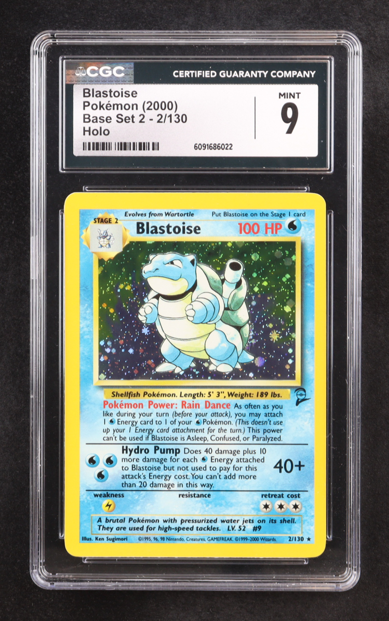 Blastoise 2000 Pokemon Base 2 Unlimited #2 HOLO (CGC 9) at PristineAuction.com Blastoise 2000 Pokemon Base 2 Unlimited #2 HOLO (CGC 9) at PristineAuction.com