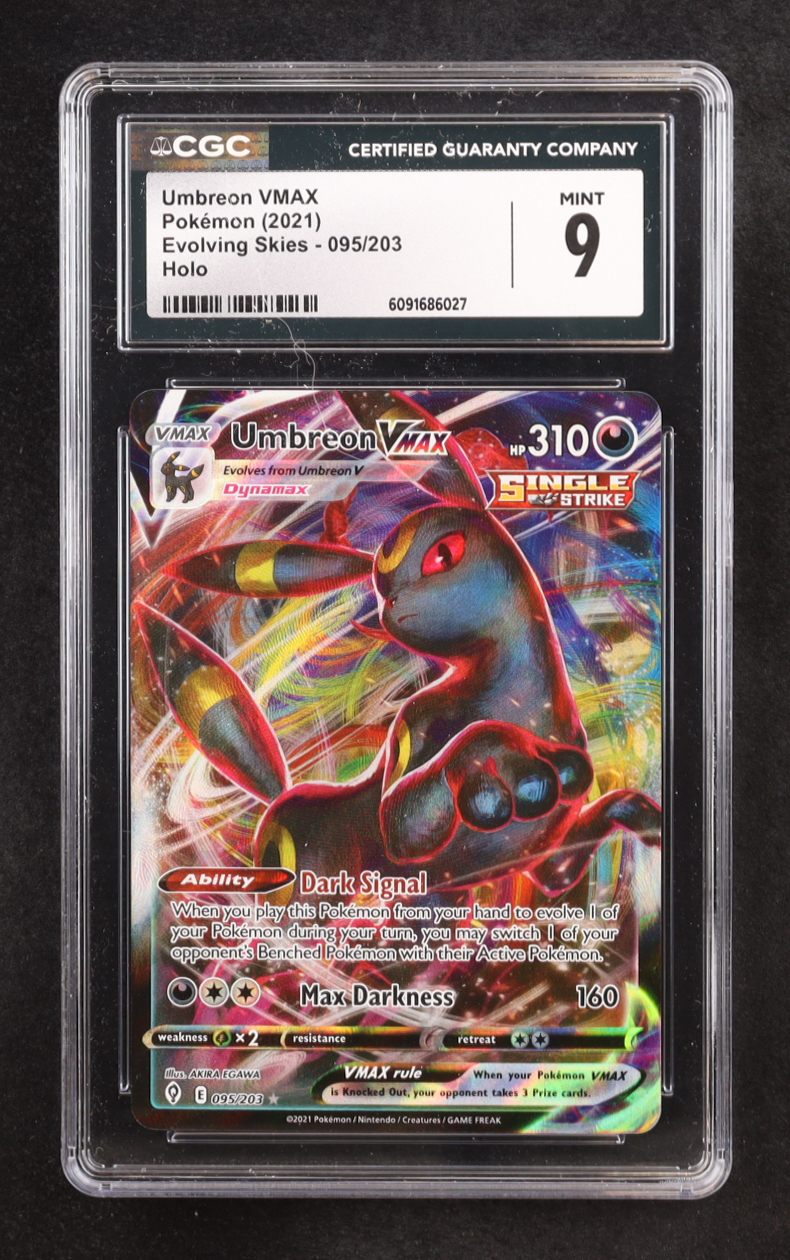 Umbreon VMAX 2021 Pokemon Sword and Shield Evolving Skies #095 Holo (CGC 9) at PristineAuction.com Umbreon VMAX 2021 Pokemon Sword and Shield Evolving Skies #095 Holo (CGC 9) at PristineAuction.com