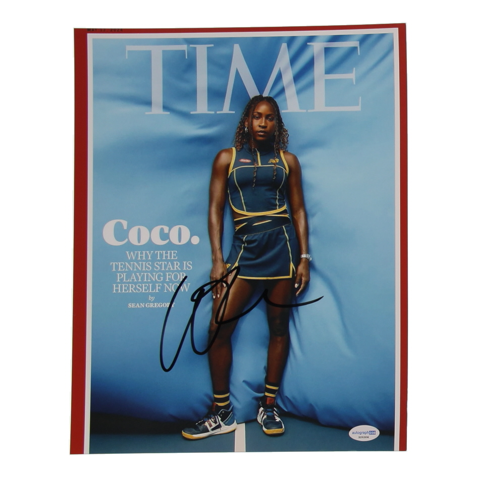 Coco Gauff Signed 11x14 Magazine Cover Photo (ACOA) at PristineAuction.com Coco Gauff Signed 11x14 Magazine Cover Photo (ACOA) at PristineAuction.com
