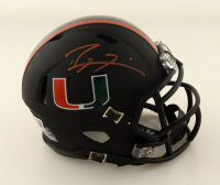 Ray Lewis Signed Miami Hurricanes Matte Black Speed Mini Helmet (Beckett) at PristineAuction.com