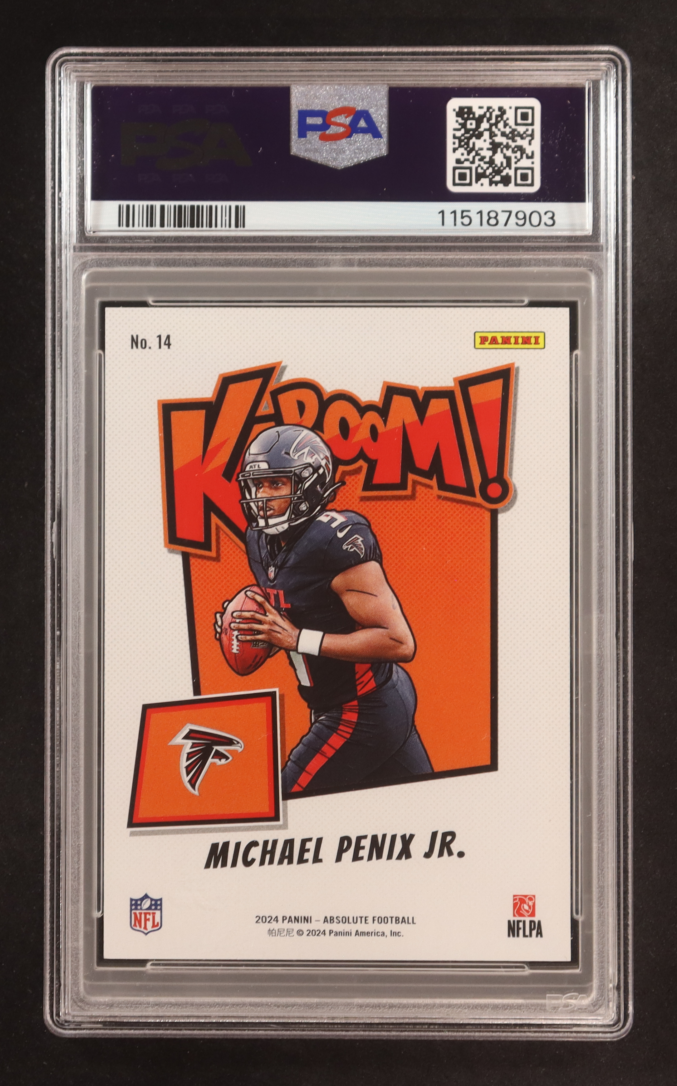 Michael Penix Jr. 2024 Panini Absolute Kaboom Horizontal #14 (PSA 10) at PristineAuction.com Michael Penix Jr. 2024 Panini Absolute Kaboom Horizontal #14 (PSA 10) at PristineAuction.com