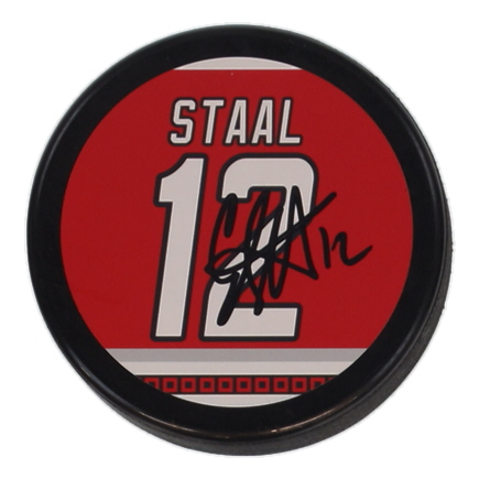 Eric Staal Signed Hurricanes Logo Hockey Puck (JSA) at PristineAuction.com Eric Staal Signed Hurricanes Logo Hockey Puck (JSA) at PristineAuction.com