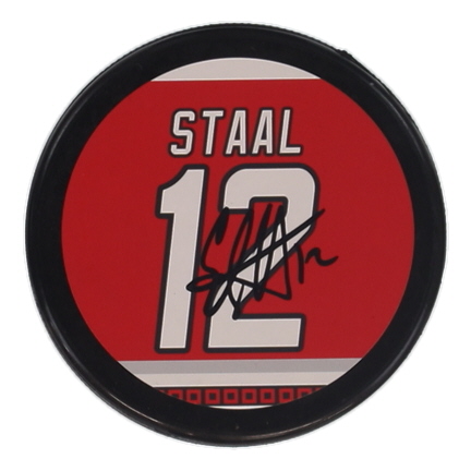 Eric Staal Signed Hurricanes Logo Hockey Puck (JSA) at PristineAuction.com Eric Staal Signed Hurricanes Logo Hockey Puck (JSA) at PristineAuction.com