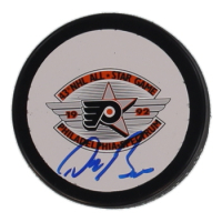 Don Beaupre Signed Flyers Logo Hockey Puck (JSA) at PristineAuction.com