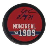 Jakub Dobes Signed Canadiens Logo Hockey Puck (JSA) at PristineAuction.com