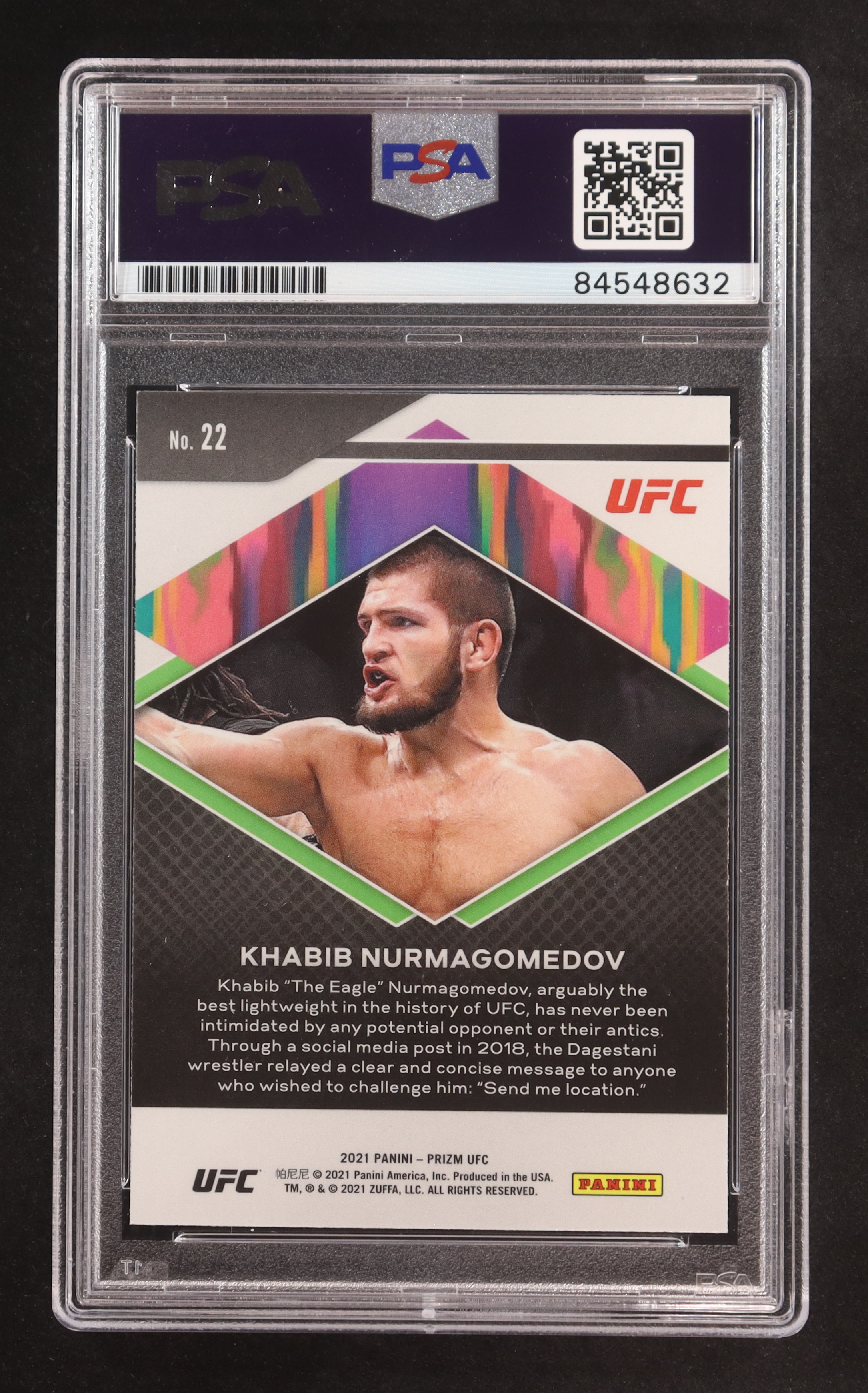 Khabib Nurmagomedov Signed 2021 Panini Prizm UFC Fearless #22 (PSA) at PristineAuction.com Khabib Nurmagomedov Signed 2021 Panini Prizm UFC Fearless #22 (PSA) at PristineAuction.com