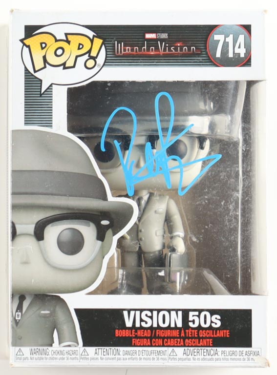 Paul Bettany Signed "Wanda Vision" Vision (50s) #714 Funko Pop! Vinyl Figure (ACOA) at PristineAuction.com Paul Bettany Signed "Wanda Vision" Vision (50s) #714 Funko Pop! Vinyl Figure (ACOA) at PristineAuction.com