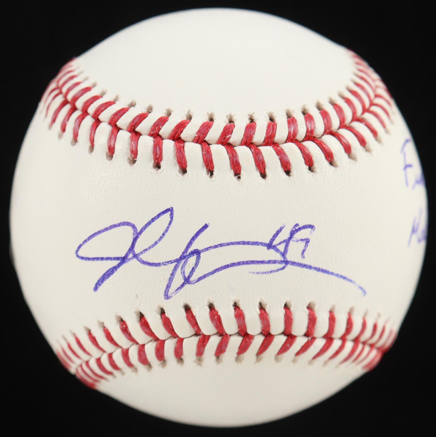 John Rocker Signed OML Baseball Inscribed "F*** Mahomes!" (Beckett) at PristineAuction.com John Rocker Signed OML Baseball Inscribed "F*** Mahomes!" (Beckett) at PristineAuction.com