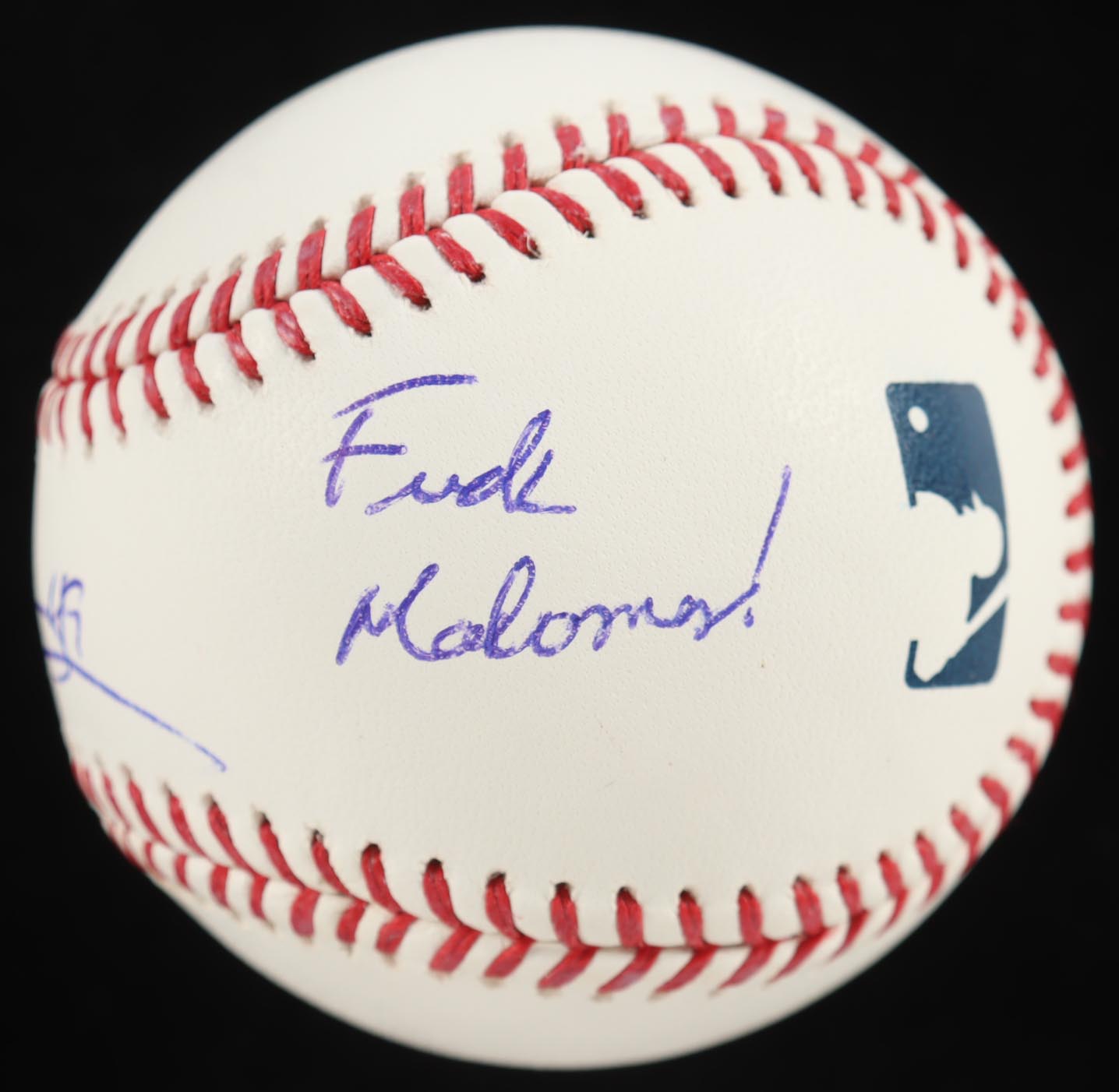 John Rocker Signed OML Baseball Inscribed "F*** Mahomes!" (Beckett) at PristineAuction.com John Rocker Signed OML Baseball Inscribed "F*** Mahomes!" (Beckett) at PristineAuction.com