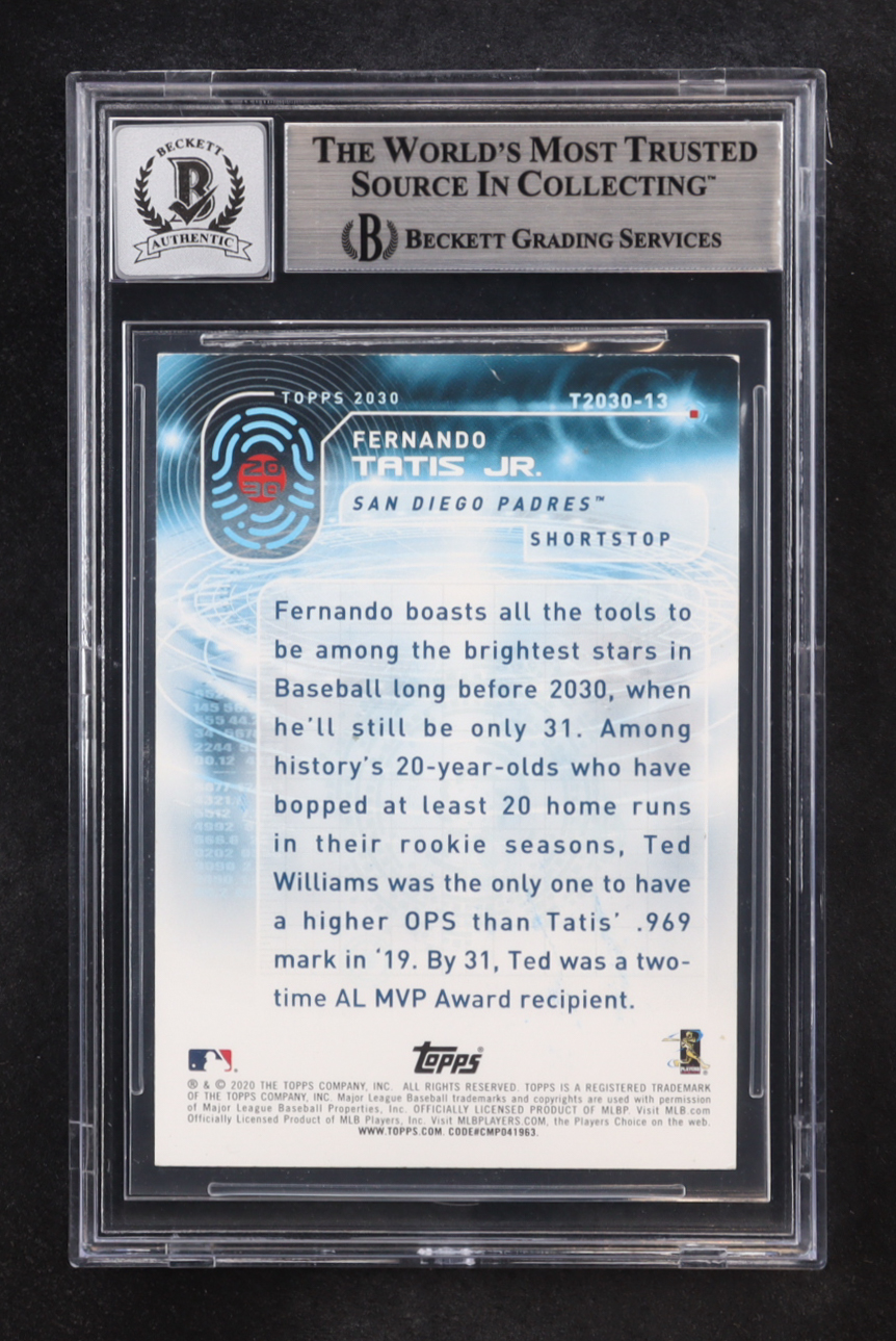 Fernando Tatis Jr. Signed 2020 Topps 2030 #T203013 (BGS | Auto 10) at PristineAuction.com Fernando Tatis Jr. Signed 2020 Topps 2030 #T203013 (BGS | Auto 10) at PristineAuction.com