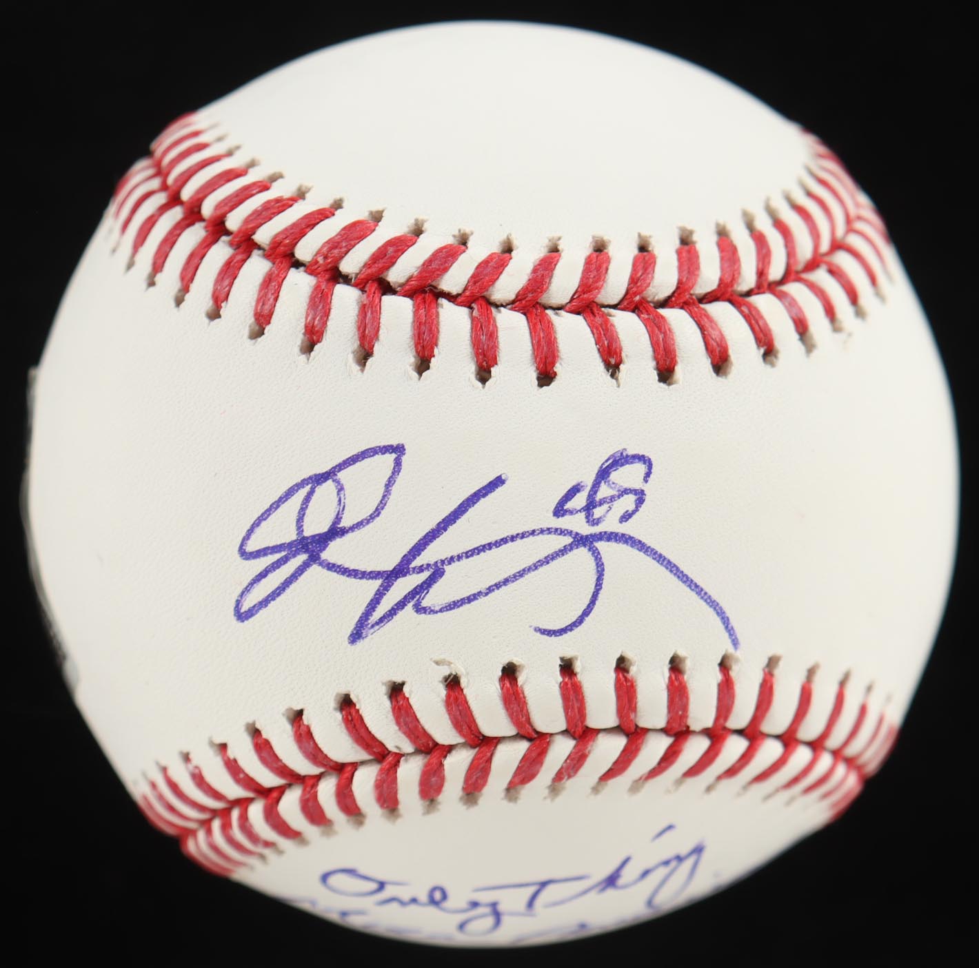 John Rocker Signed OML Baseball Inscribed "Only Thing More American Than Baseball is Trump!" (Beckett) at PristineAuction.com John Rocker Signed OML Baseball Inscribed "Only Thing More American Than Baseball is Trump!" (Beckett) at PristineAuction.com