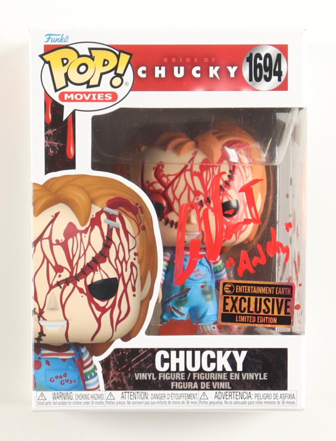 Alex Vincent Signed "Chucky" #1694 Chucky Funko Pop! Vinyl Figure Inscribed "Andy" (JSA) at PristineAuction.com Alex Vincent Signed "Chucky" #1694 Chucky Funko Pop! Vinyl Figure Inscribed "Andy" (JSA) at PristineAuction.com