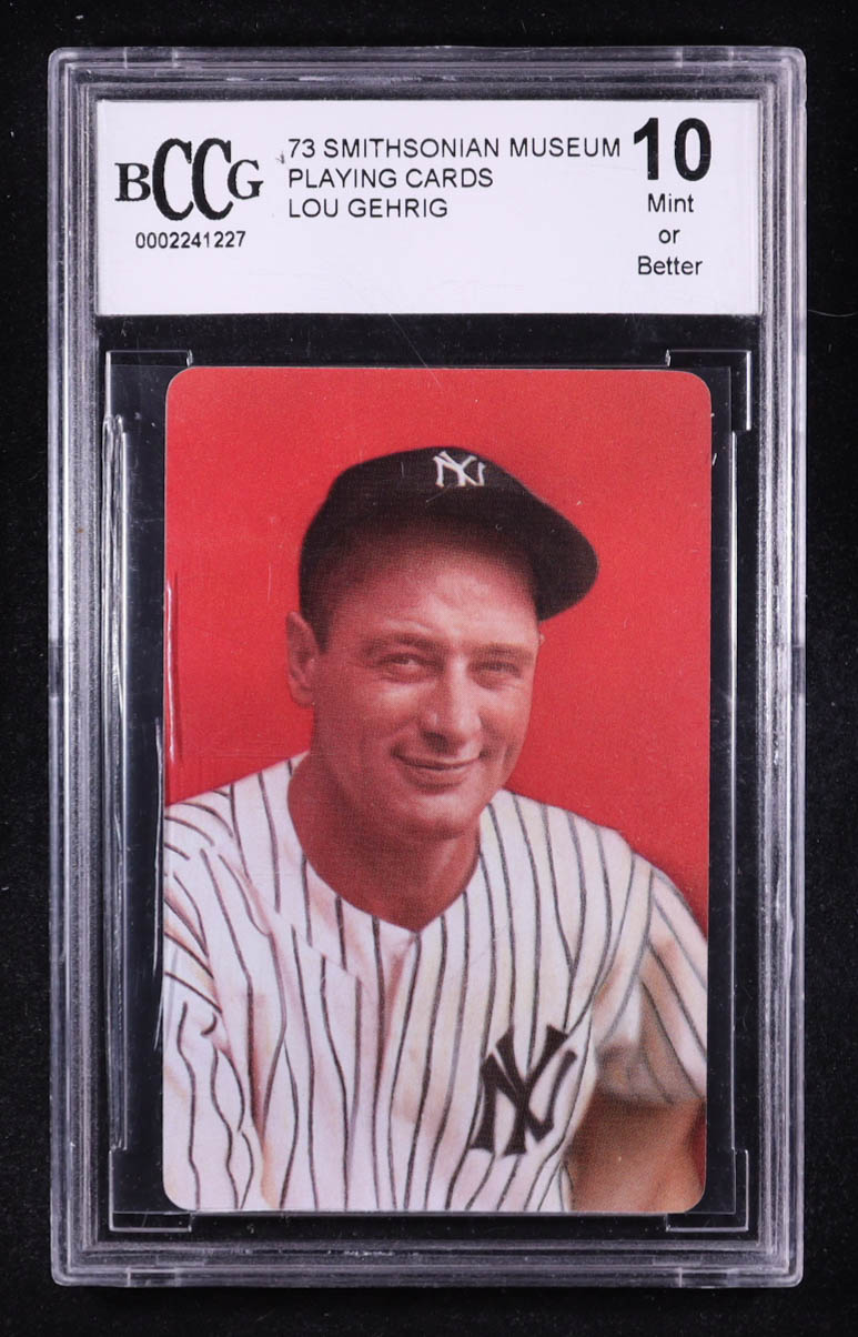 Lou Gehrig 1973 Smithsonian Museum Playing Cards #1 (BCCG 10) at PristineAuction.com Lou Gehrig 1973 Smithsonian Museum Playing Cards #1 (BCCG 10) at PristineAuction.com