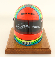 Jeff Gordon Signed Dupont Mini Racing Helmet With Display Base (UDA) at PristineAuction.com