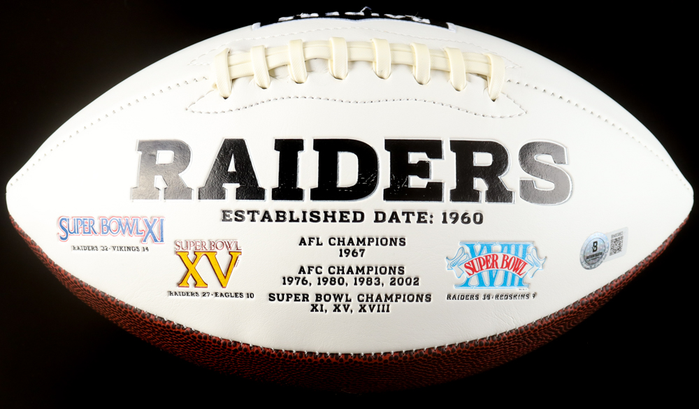 Fred Biletnikoff Signed Raiders Logo Football (Beckett) at PristineAuction.com Fred Biletnikoff Signed Raiders Logo Football (Beckett) at PristineAuction.com