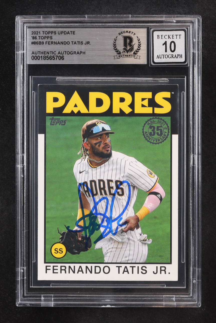 Fernando Tatis Jr. Signed 2021 Topps Update '86 Topps #86B9 (BGS | Auto 10) at PristineAuction.com Fernando Tatis Jr. Signed 2021 Topps Update '86 Topps #86B9 (BGS | Auto 10) at PristineAuction.com