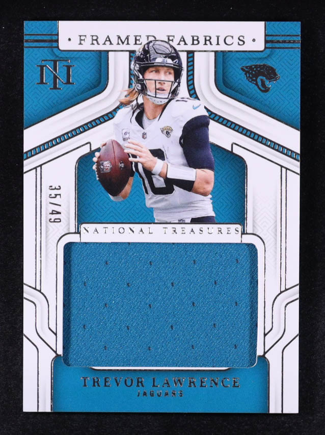 Trevor Lawrence 2024 Panini National Treasures Framed Fabric #30 #35/49 at PristineAuction.com Trevor Lawrence 2024 Panini National Treasures Framed Fabric #30 #35/49 at PristineAuction.com