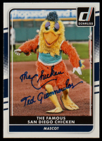 Ted Giannoulas Signed 2016 Panini Donruss Baseball The Famous San Diego Chicken #154 Inscribed "The Chicken" (JSA) at PristineAuction.com