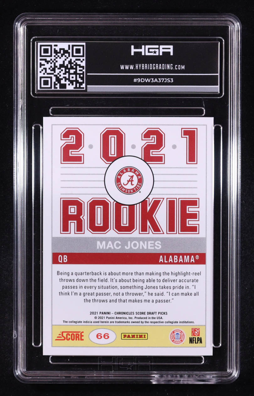 Mac Jones 2021 Panini Chronicles Draft Picks Score Retro Orange #66 RC (HGA 9.5) at PristineAuction.com Mac Jones 2021 Panini Chronicles Draft Picks Score Retro Orange #66 RC (HGA 9.5) at PristineAuction.com