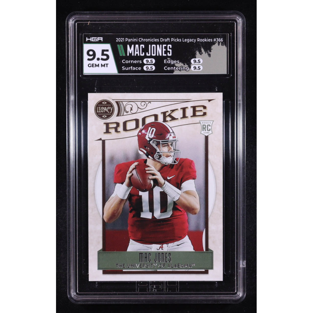 Mac Jones 2021 Panini Chronicles Draft Picks Legacy Rookies #366 RC (HGA 9.5) at PristineAuction.com
