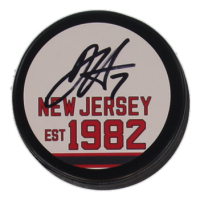 Dougie Hamilton Signed Devils Logo Hockey Puck (JSA) at PristineAuction.com