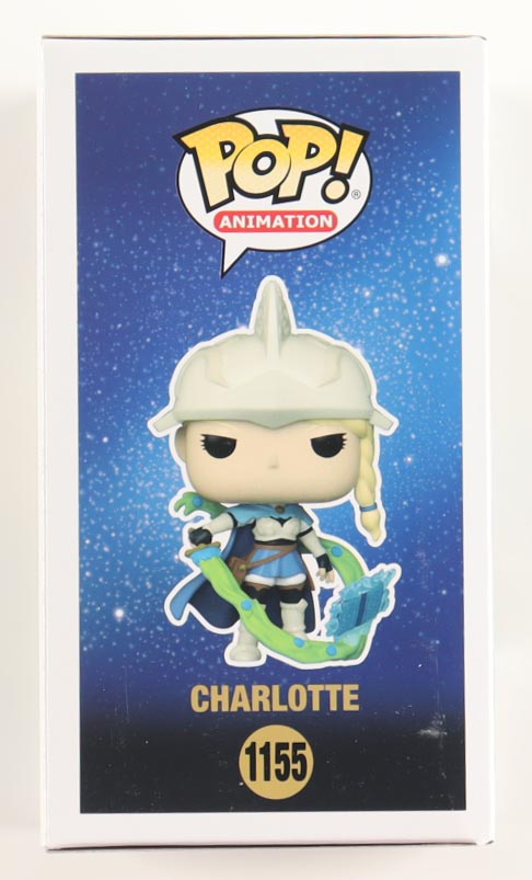 Colleen Clinkenbeard Signed "Black Clover" #1155 Charlotte Funko Pop! Vinyl Figure Inscribed "Charlotte" (JSA) at PristineAuction.com Colleen Clinkenbeard Signed "Black Clover" #1155 Charlotte Funko Pop! Vinyl Figure Inscribed "Charlotte" (JSA) at PristineAuction.com
