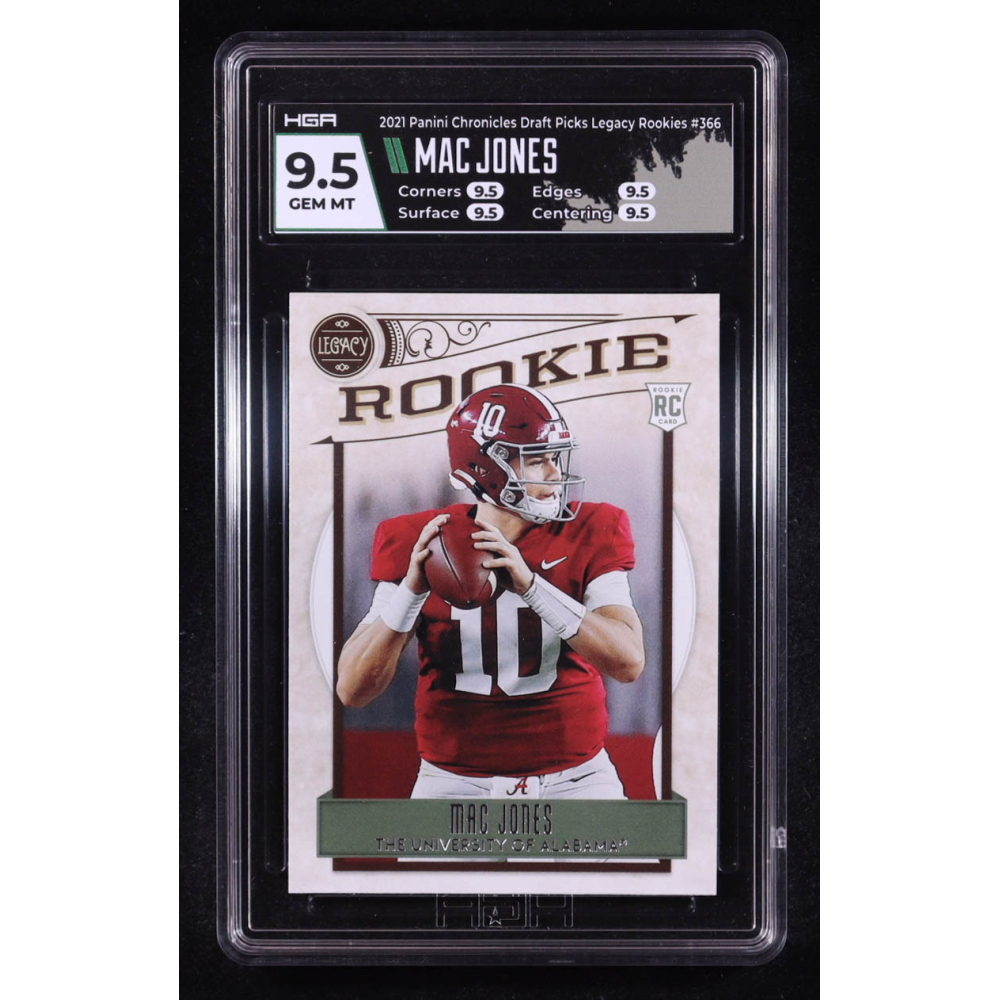Mac Jones 2021 Panini Chronicles Draft Picks Legacy Rookies #366 RC (HGA 9.5) at PristineAuction.com