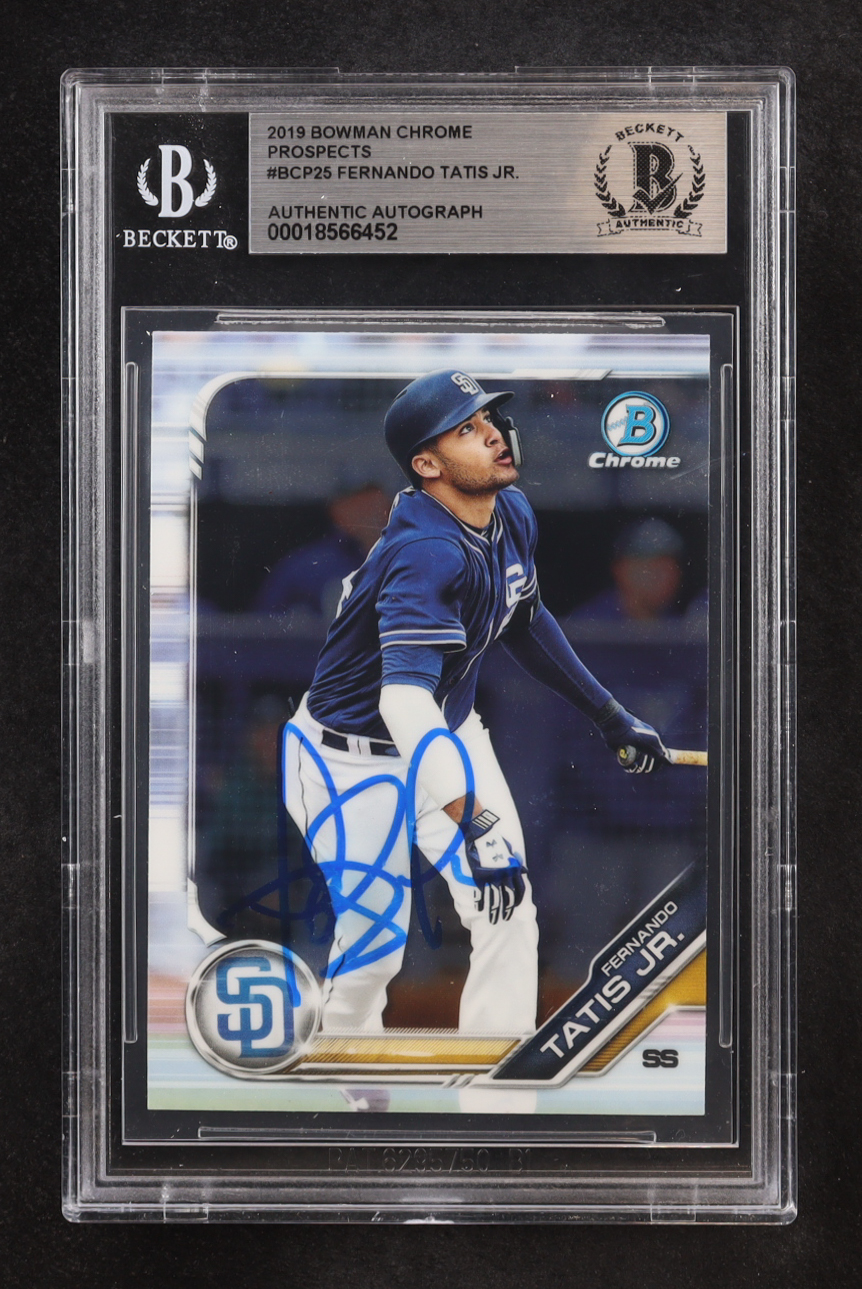 Fernando Tatis Jr. Signed 2019 Bowman Chrome Prospects #BCP25 RC (BGS) at PristineAuction.com Fernando Tatis Jr. Signed 2019 Bowman Chrome Prospects #BCP25 RC (BGS) at PristineAuction.com