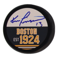 Ken Linseman Signed Bruins Logo Hockey Puck (JSA) at PristineAuction.com